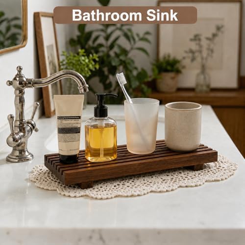 Klunk Wooden Risers, Wood Bathroom Tray & Kitchen Counter Riser, Set of 3 - Image 6