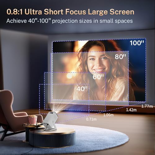 Mini Portable Projector for Bedroom with WiFi and Bi-directional Bluetooth 1080P 4K Support Smart Android 14 OS Auto Keystone Compatible with Netflix, YouTube, Prime Video, Disney+ - Image 6