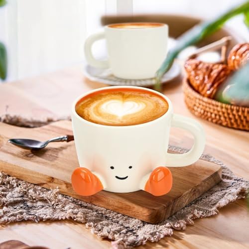 Coffee Mugs,Cute funny Mug For Women, 12.8oz/380ml Unique Ceramic Coffee Tea Cups, Office Mug Gift (orange) - Image 3