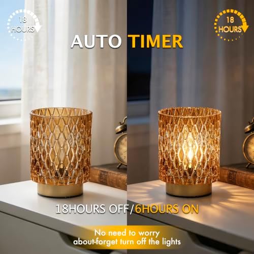 ULAROOM Battery Operated Table Lamp,Cordless Small Accent lamp, Amber - Image 7