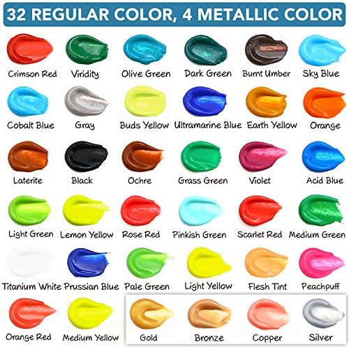 ESRICH 74 PCS Acrylic Paint Set for Adults with Beech Wood Easel - Image 3