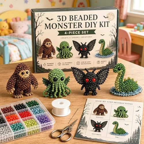LSMARZJZ 3D Beaded Animal Kit for Adults & Beginners, Complete Bead Embroidery Kit for DIY Crafting and Stress Relief, for Desktop Home Decor and Thoughtful Gifts, with Instructions (Set E) by LSMARZJZ