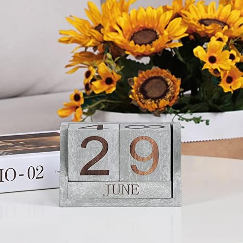 Wooden Perpetual Calendar,Desk Calendar Block,Office Desk Decor Accessories - Image 4