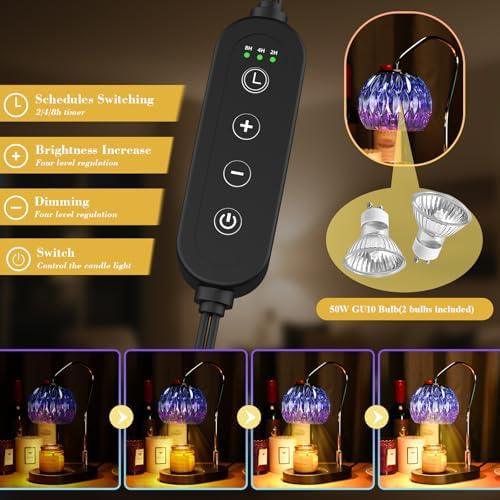 Candle Warmer Lamp with Timer & 4-Level Dimmer, Modern Decor - Image 2