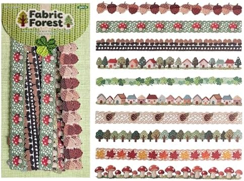 20Pcs Vintage Stickers,Aesthetic Long Strip Paper Border Decorative Sticker for Adult Card Making Letters Planner Scrapbooking Journaling Junk Journal Water Bottles Art Craft,Fabric Forest by Bestartsuppliesforyou