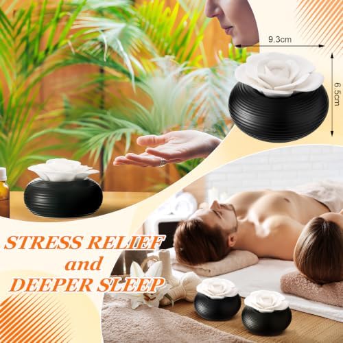 Honeydak 2 Pcs Ceramic Essential Oil Diffuser, Non Electric,Rose - Image 3