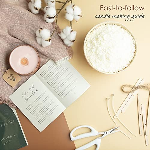 Hearth & Harbor Organic Soy Candle Making Kit for Adults, DIY Crafts, Complete Candle Making Supplies Include Natural Soy Wax, Tins, Scents, Dyes, Wicks & More – Gift Idea, Perfect Home Decor – 2 Lbs - Image 6