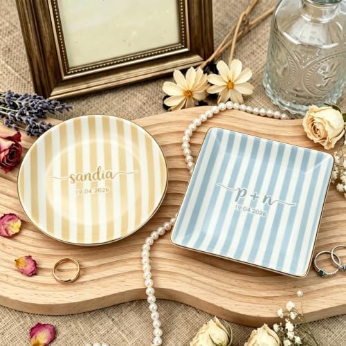 Personalized Ring Dish with Name Custom Jewelry Trinket Tray Minimalist Ceramic Dish Gift for Women Best Friend Birthday Wedding Mother's Day - Image 5