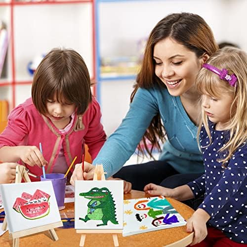 ESRICH Mini Stretched Canvas 10 Pack 5x5inch, 2/5''Profile Art Primed Canvases for Painting, Cotton Small Professional Stretched Canvas for Kids and Art Supplies, for Acrylics, Oils. - Image 7