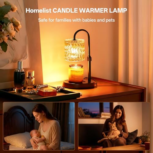 Homelist Candle Warmer Lamp Adjustable Height, with Timer & Dimmer, Black - Image 2