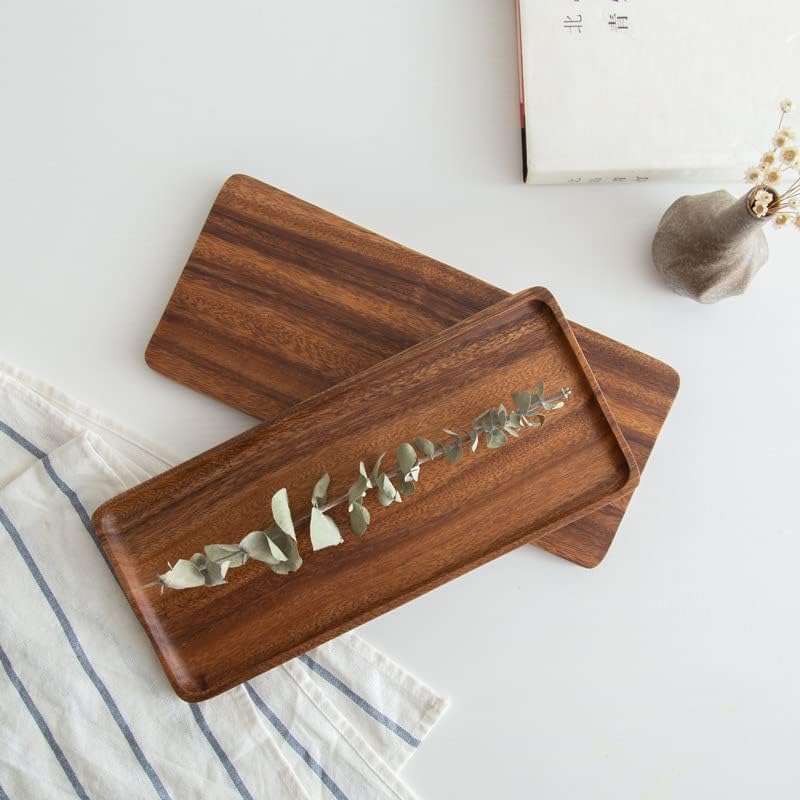 Bathroom Long Vanity Trays, 1PCS Wooden Toilet Tank Storage Tray, Farmhouse Wood Tray Kitchen Living Room Counter Top Organizers for Small Things, Table Sink Holders 11 x 4 inch - Image 2