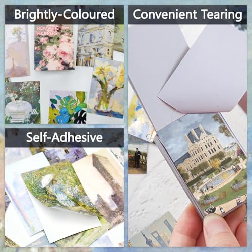 Bomichi Washi Stickers, 6 Sets 300 Pcs Aesthetic Sticker Book for DIY Journaling, Journaling Supplies for Bullet Journal Art Diary Card Craft Gifts Planner Notebook - Image 3