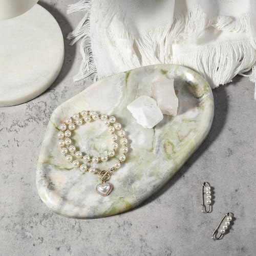 Koville Luxury Natural Green Marble Vanity Tray, Cloud Shape Serving Stone Key Tray for Home Decor, 10" x 7" Marble Storage Trays for Bathroom, Stone Plate Holder for Perfume, Candle and Jewelry - Image 5