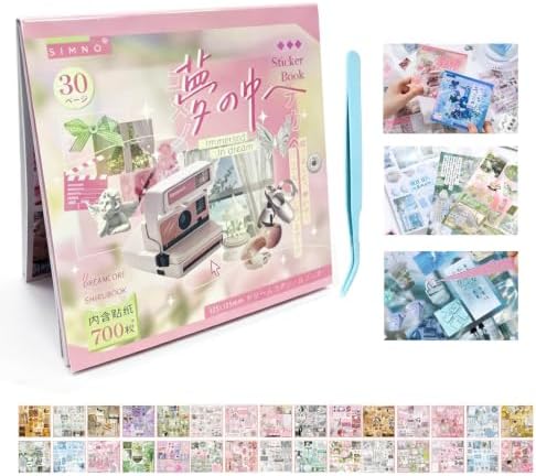 Japanese Stickers for Journal Supplies, Japanese Sticker Book for Scrapbook by Gaxvtvk