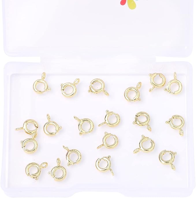 14K Gold Plated Spring Clasps Non Tarnish 6mm 20pcs for Jewelry Making Findings