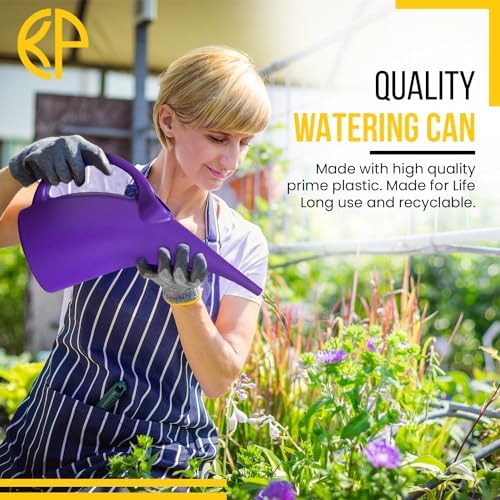 KP Kool Products Watering Can 1/2 Gallon - Small Watering Can for Indoor Plants - Outdoor Watering Can - Purple Plant Waterer - Plastic Watering Can for Garden - 1 Pack - Image 4