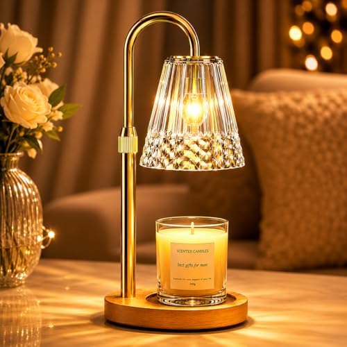 TATAANTY Candle Warmer Lamp with Timer, Adjustable Height, Wood Base by TATAANTY