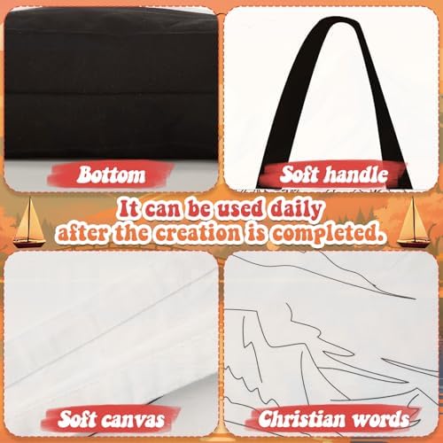 Geetery 30 Pcs Paint and Sip Canvas Bags Pre Drawn Kit, Scenery - Image 3