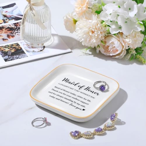 Maid of Honor Sister Ring Dish Trinket Tray Wedding Bridal Shower Gift - Image 6