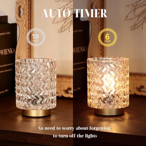 ULAROOM Battery Operated Table Lamp,Cordless Accent Mini Lamp,1 Pack Clear - Image 6