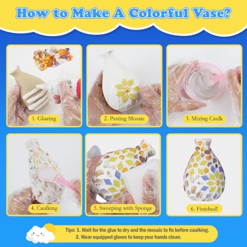 DIY Vase Mosaic Painting Kit, Purple - Image 3