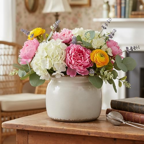 5.9'' Vintage Ceramic Planter, Ice Crack Glaze Pure Beige Pot - Image 5