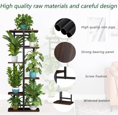 LINZINAR Plant Stand Indoor 6 Tier Metal Corner Tall Flower Shelf - Image 7