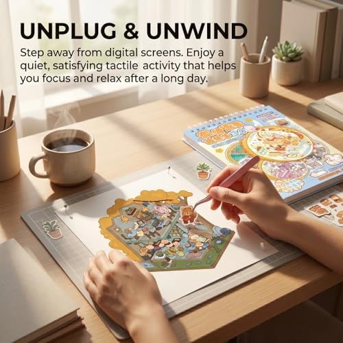 3D Miniature Room Sticker Book, Blue - Image 5