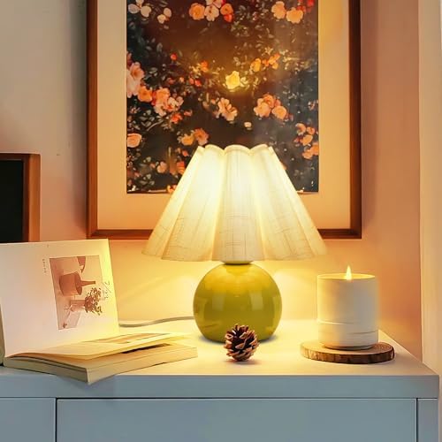 Green Small Touch Control Table Lamp for Bedroom, Green Bedside Lamps for Nightstand, Cute Mini Small Table Lamps for Small Spaces with Scalloped Shade for Kitchen Counter, Bookshelf, Living Room - Image 7