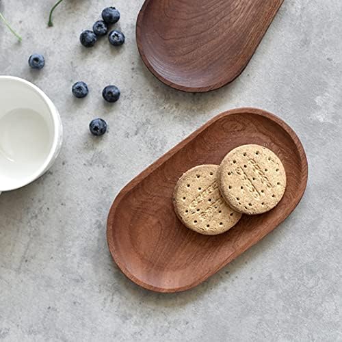 Small Serving Wooden Tray Salad Plates for Fruit Cookie Platter 3.9x7.1inch - Image 5
