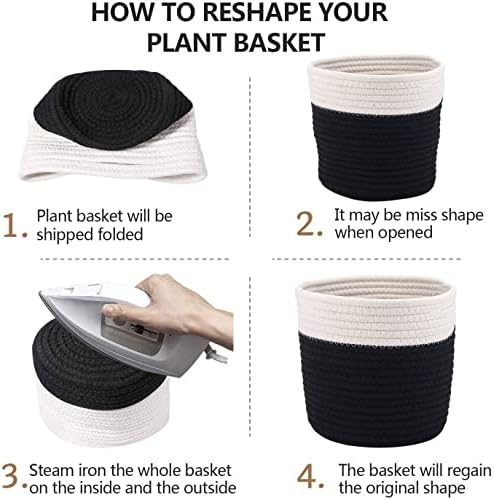 6.5 inch Planter Baskets for Indoor Planters Black&White - Image 6