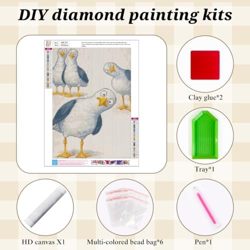 Animal Diamond Painting Kits for Adults,Cartoon Seagull Diamond Art Kits - Image 6