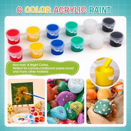 ESRICH 20 Set Canvas Painting Kit, Mini Acrylic Paint Set - Image 5
