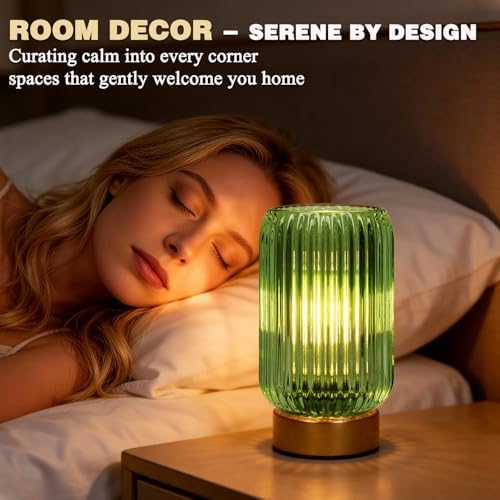 MJ PREMIER Battery Operated Lamp, Small Cordless Lamp with Timer, Green*2 - Image 3