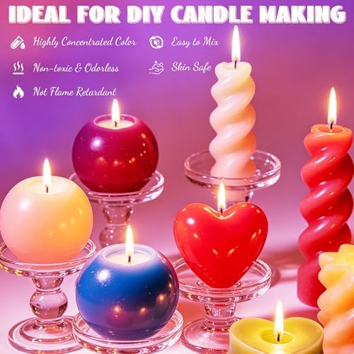 Candle Dye - 36 Colors Candle Color Dye, Non-Toxic, Highly Concentrated Candle Wax Dye for DIY Candle Making, Liquid Oil-Based Candle Dye for Soy Wax, Beeswax, Gel Wax - 10ml/Bottles - Image 5