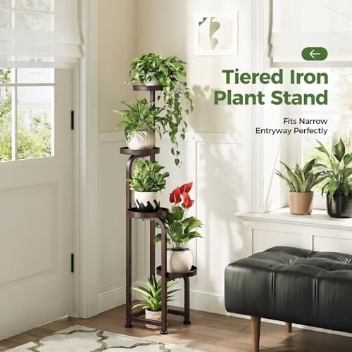 Bamworld Corner Plant Stand Indoor Outdoor Tall Metal Flower Pot Stands - Image 4