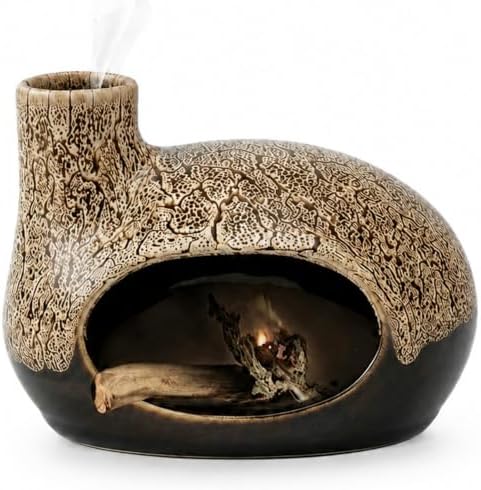 Handcrafted Ceramic Palo Santo Holder – Artistic Incense Burner for Meditation, Mindfulness and Zen Home Decor – Wabi-Sabi Style Cone Sculpture, Gift for Yoga, Relaxation & Aromatherapy (White) by OLACHIKKO