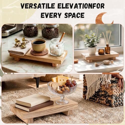 Brown Wood Tray 8.6x3.6,Farmhouse/Boho Home Decor for Kitchen,Bathroom - Image 7