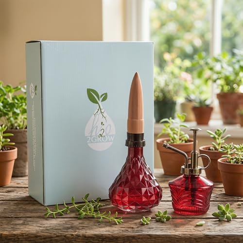 Topadorn Indoor Plant Care Kit, Glass Plant Mister & Self Watering Globe with Terracotta Spike, Plant Care Gift Set for Houseplants, Succulents & Plant Lovers - Image 5