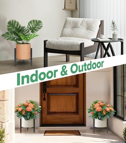 Plant Stand Indoor Adjustable 2 Pack, Metal Modern Indoor Plant Stand, Heavy Duty Plant Stands Outdoor Corner, Stable Plant Holder, Fits 8 to 12 Inches Pots, Black, Pot & Plant Not Included - Image 7