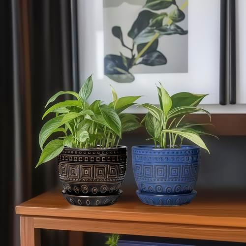 G EPGardening Ceramic Plant Pot, 5.5 Inch Ceramic Planter, Black - Image 7