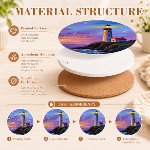 Potchen 12 Pcs Color Your Own Coaster DIY Kits,Artistic Landscape - Image 3