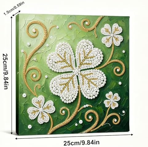 LQCrafK DIY Pearl Art Painting Handcraft Kit for Adults Beginners with Tools and Framed Painting, Creative Design,Self-Adhesive, Healing Stress-Relieving Home Wall Decoration-Four-Leaf Clover - Image 6