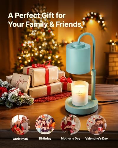 CASTLELIFE Dimmable Candle Warmer Lamp with Timer, Height Adjustable Candle Warmer for Jar Candles, Electric Wax Melt Warmer for Home Decor House Warming Gifts, Birthday Gifts for Women,Sage Green - Image 7
