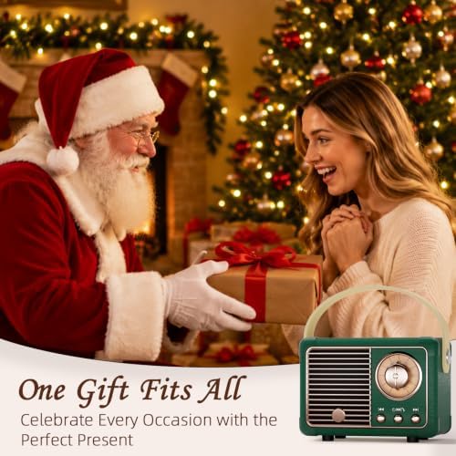 Retro Bluetooth Speaker Vintage Decor Mini Portable Wireless Speaker Green - Image 6