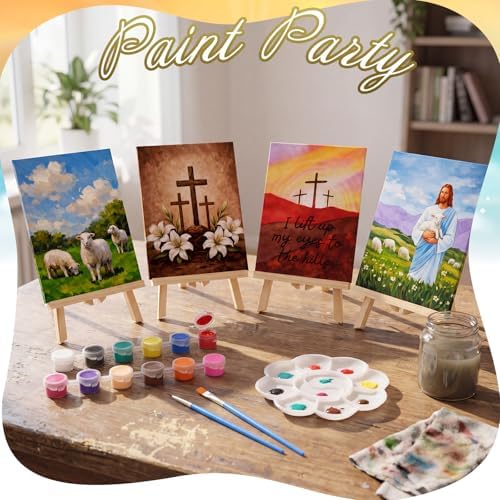 Motipuns 12 Set Jesus Pre Drawn Canvas for Paint for Adults - Image 4