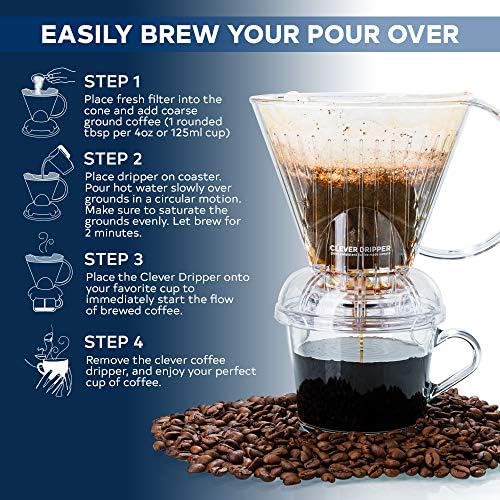 Clever Coffee Dripper | Large 18 oz | Clear | BPA-Free | 100 Filters - Image 2
