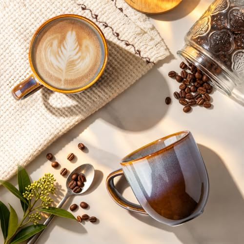 theterra Ceramic Coffee Mugs Set of 6, 12 oz Coffee Cups with Handle - Image 2