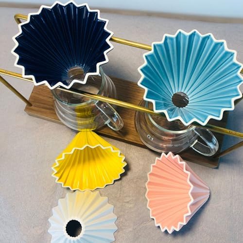 Origami Filter Cup,Ceramic Pour Over Coffee Maker, Non-Electric Pour Over Coffee Dripper, Easy Manual Brew Maker for Home, Cafe, Camping, Coffee Gifts (Black) - Image 6