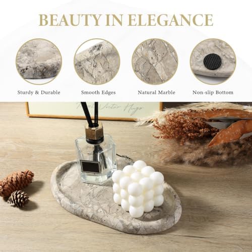 Koville Marble Vanity Tray for Bathroom, Cloud Shape Stone Key Tray - Image 2